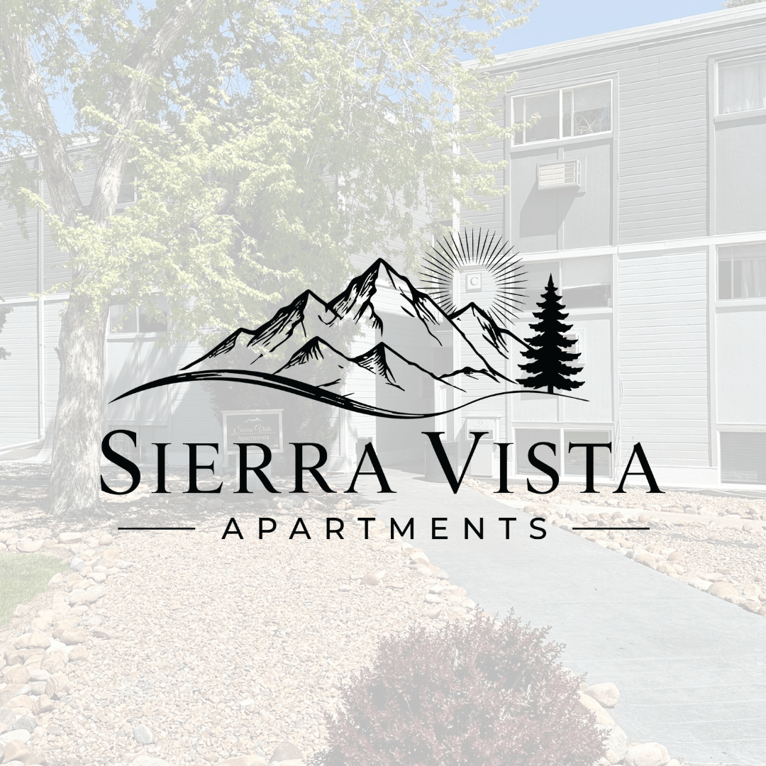 A logo for Sierra Vista Apartments is displayed in front of a building.